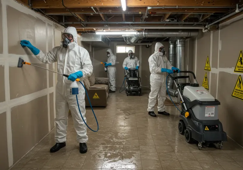 Basement Moisture Removal and Structural Drying process in Westminster, CA